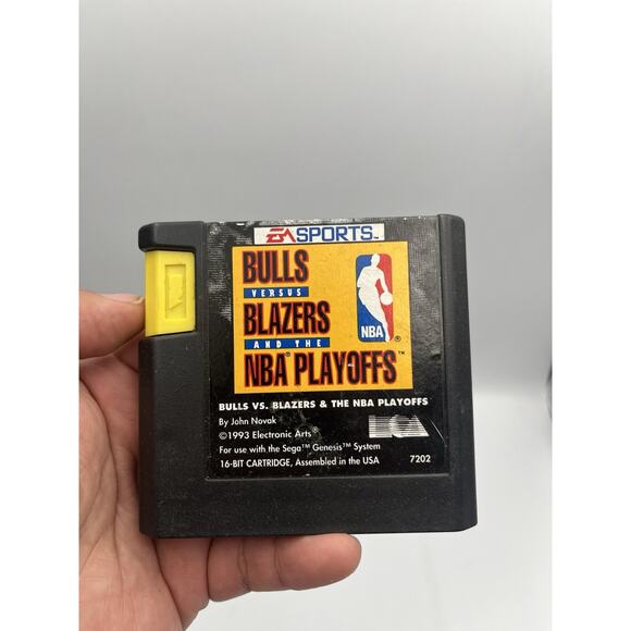 Bulls vs Blazers NBA Playoffs Sega Genesis EA 1993 Cartridge Only Vintage - Picture 1 of 3